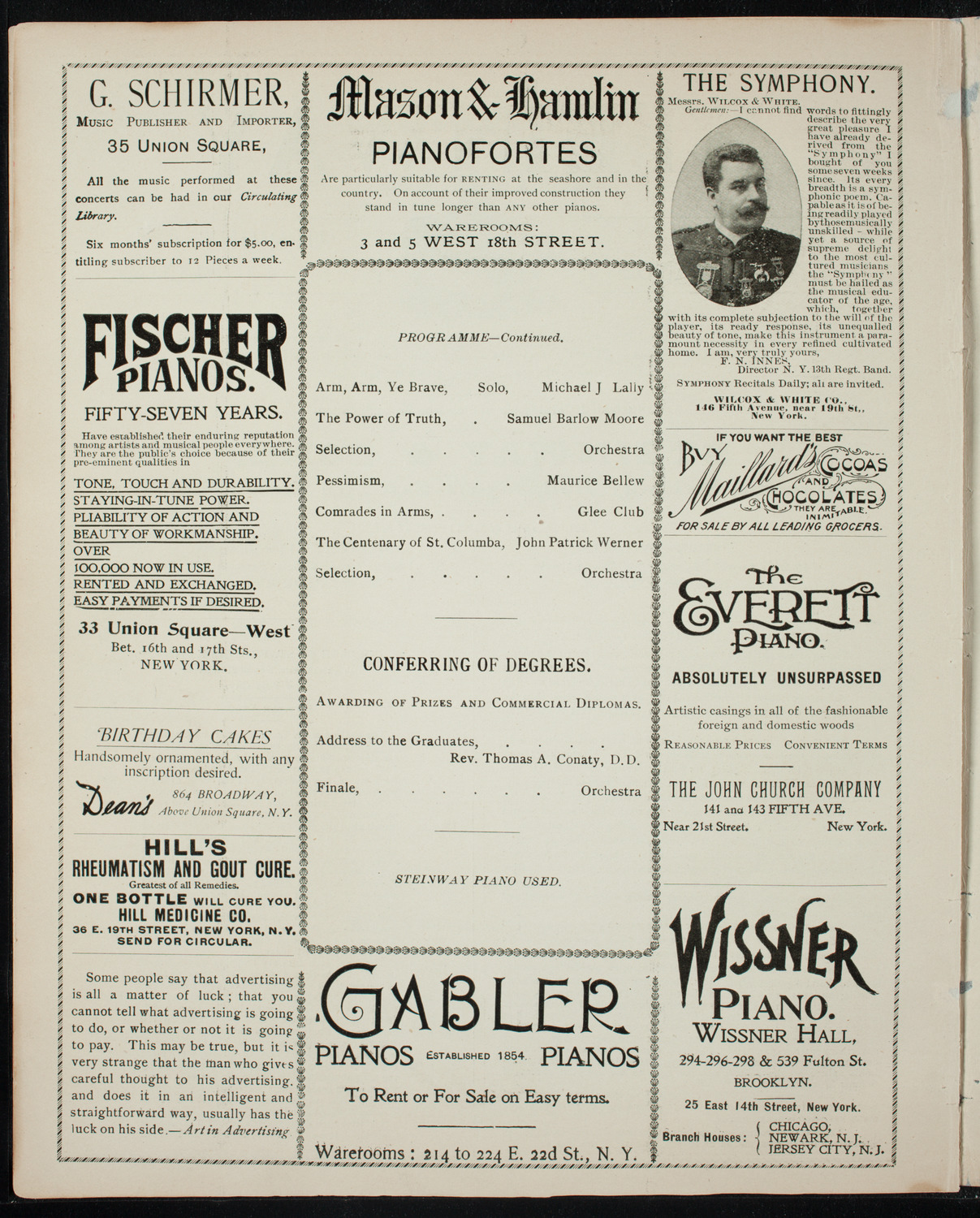 Graduation: Manhattan College, June 29, 1897, program page 6