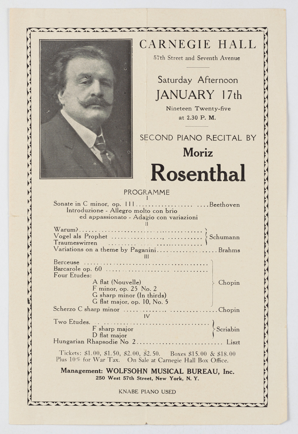 Moriz Rosenthal, January 17, 1925