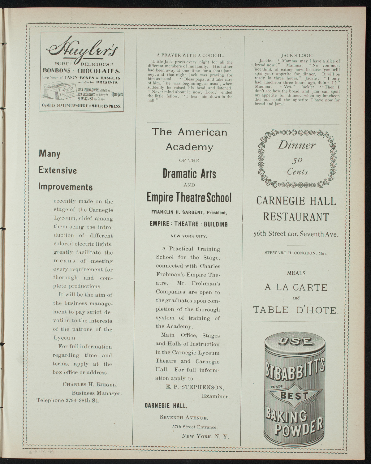 Comparative Literature Society Evening Conference, March 8, 1898, program page 7