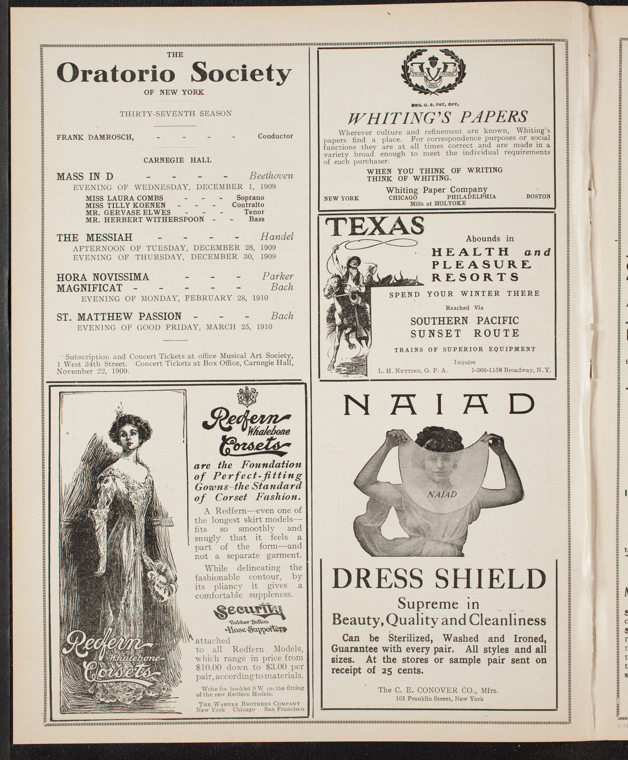 Elmendorf Lecture: At the Gates of the East, November 21, 1909, program page 2