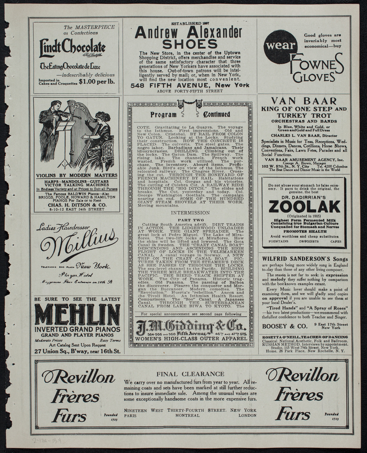 Burton Holmes Travelogue: Panama, February 17, 1913, program page 7