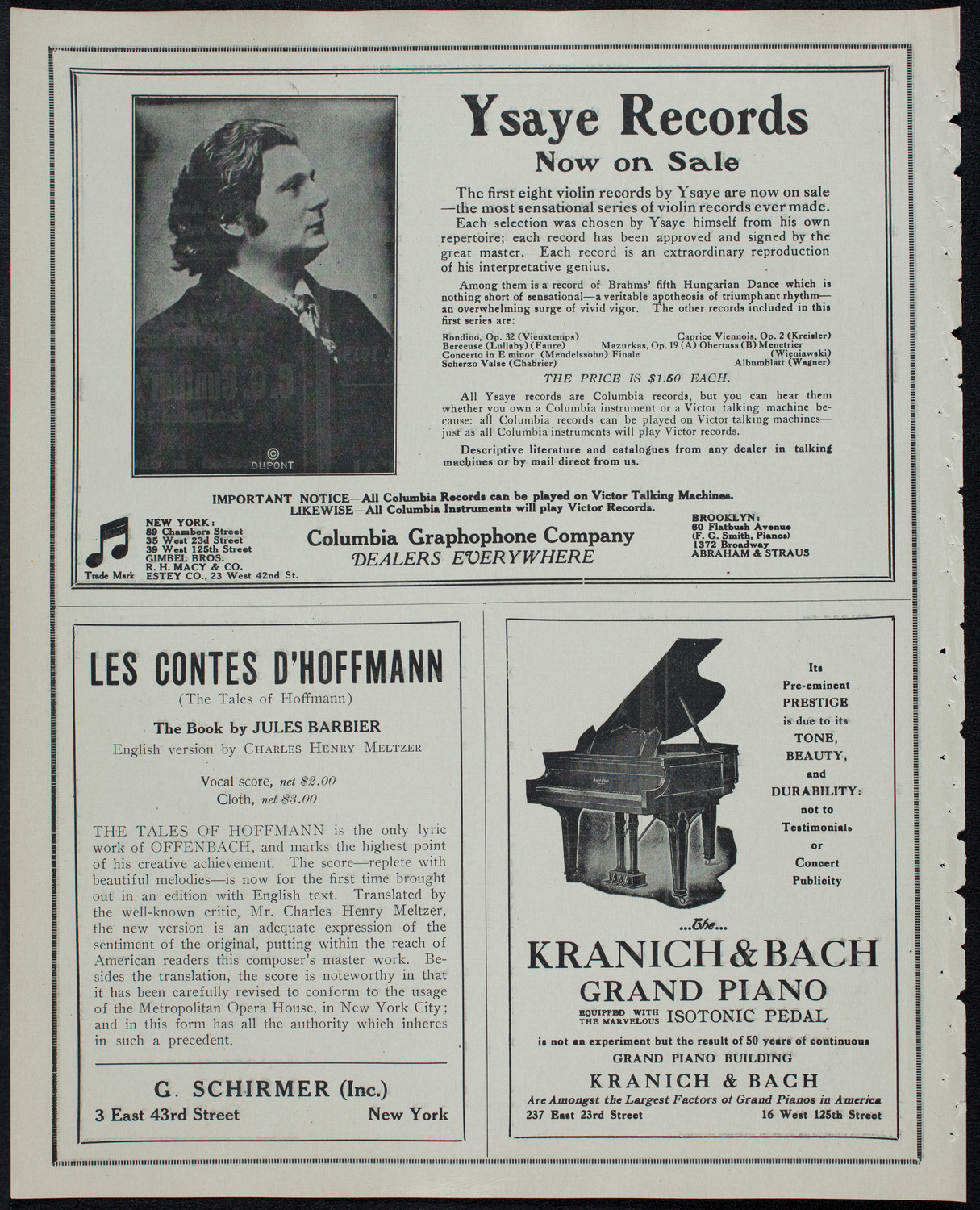 Julia Culp, Contralto, April 14, 1913, program page 6