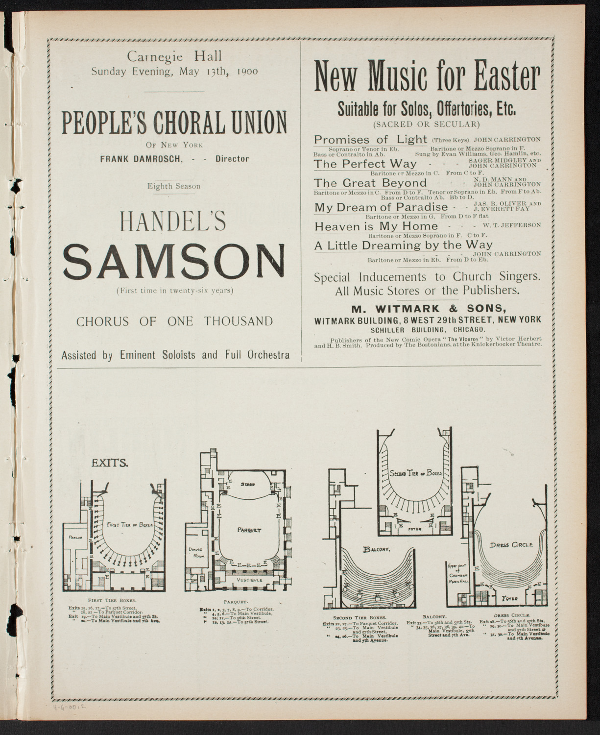 New York Philharmonic, April 6, 1900, program page 3