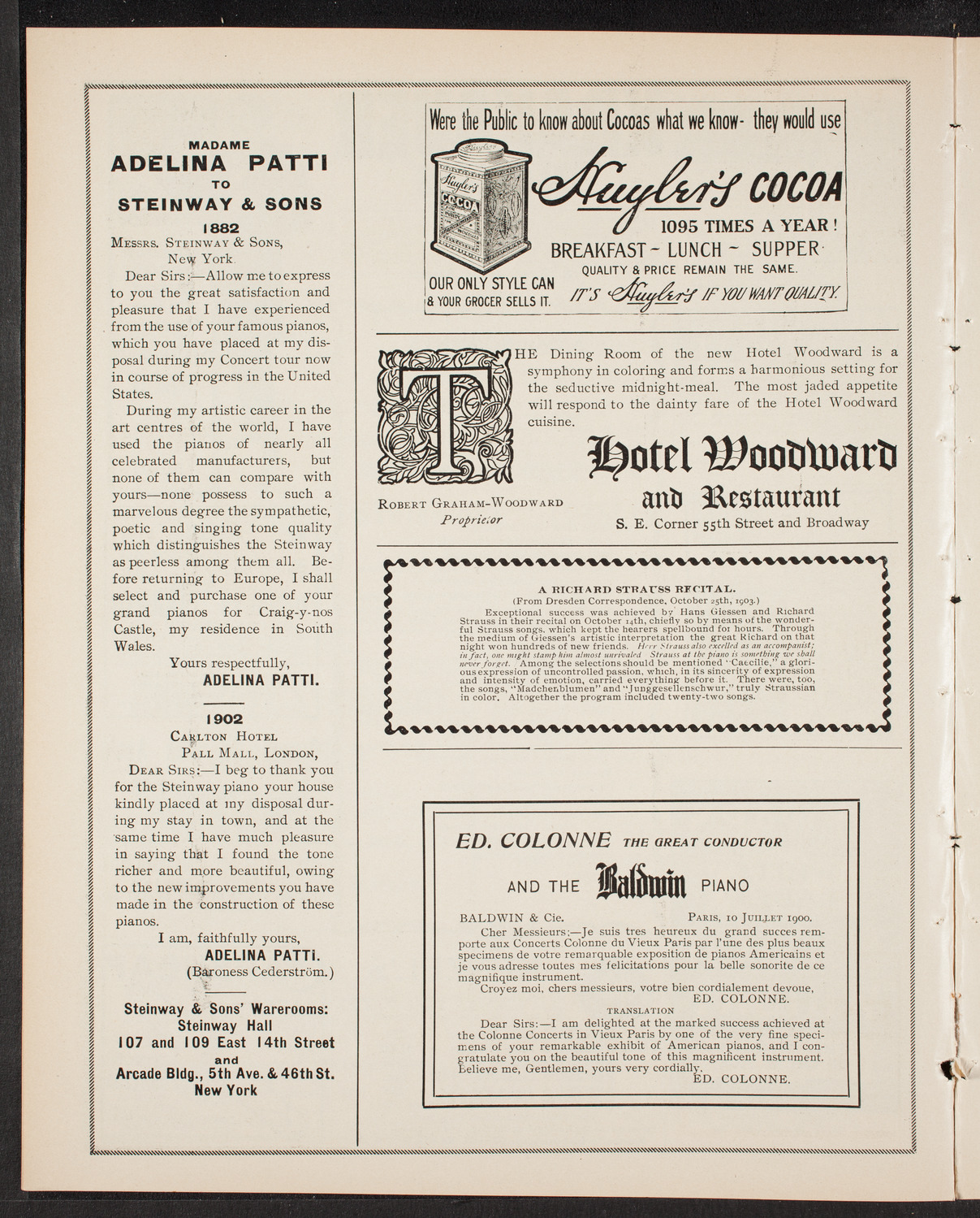 New York Symphony Orchestra, November 22, 1903, program page 4