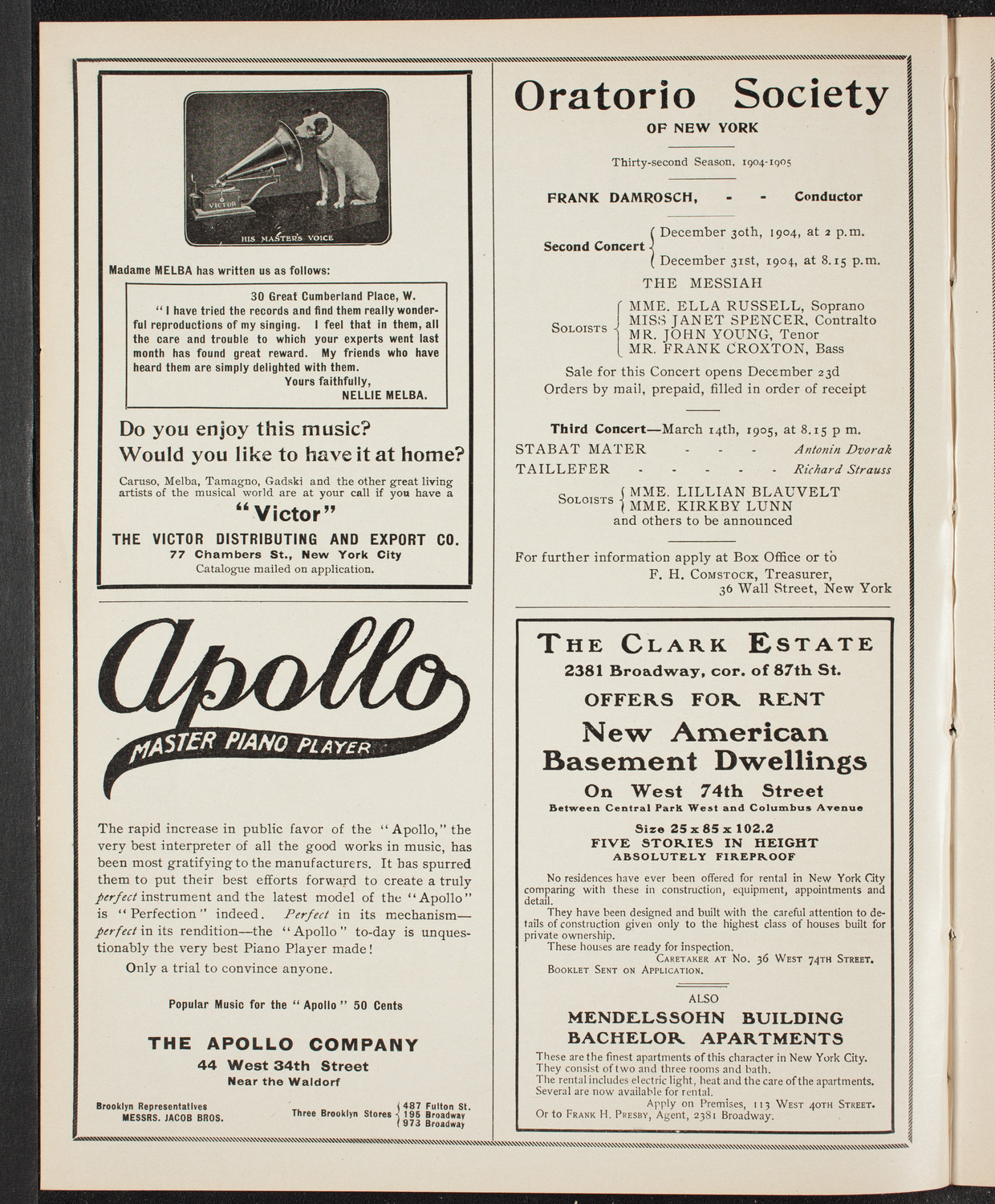 New York Philharmonic, December 3, 1904, program page 2