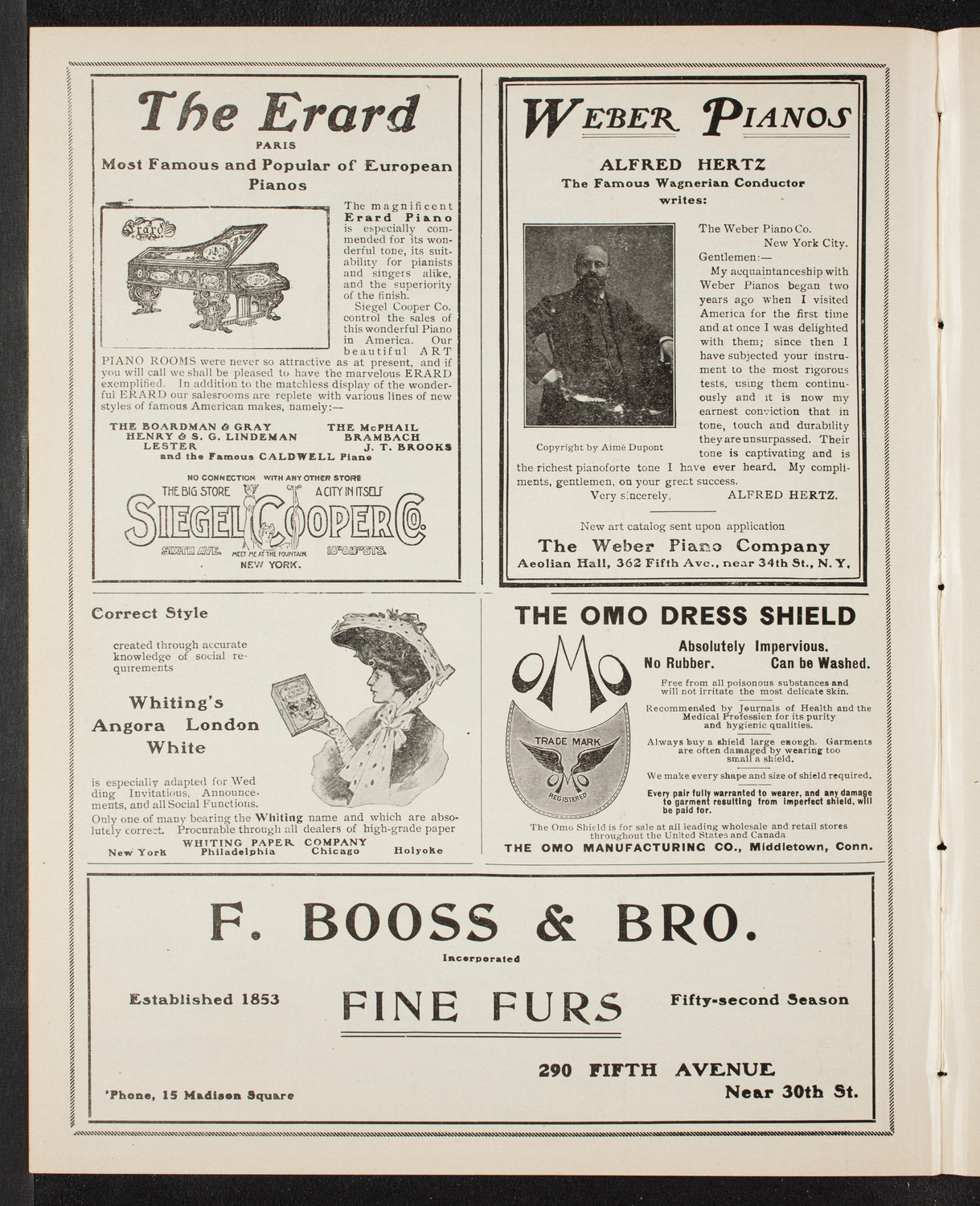 Eugen d'Albert, Piano, April 11, 1905, program page 6