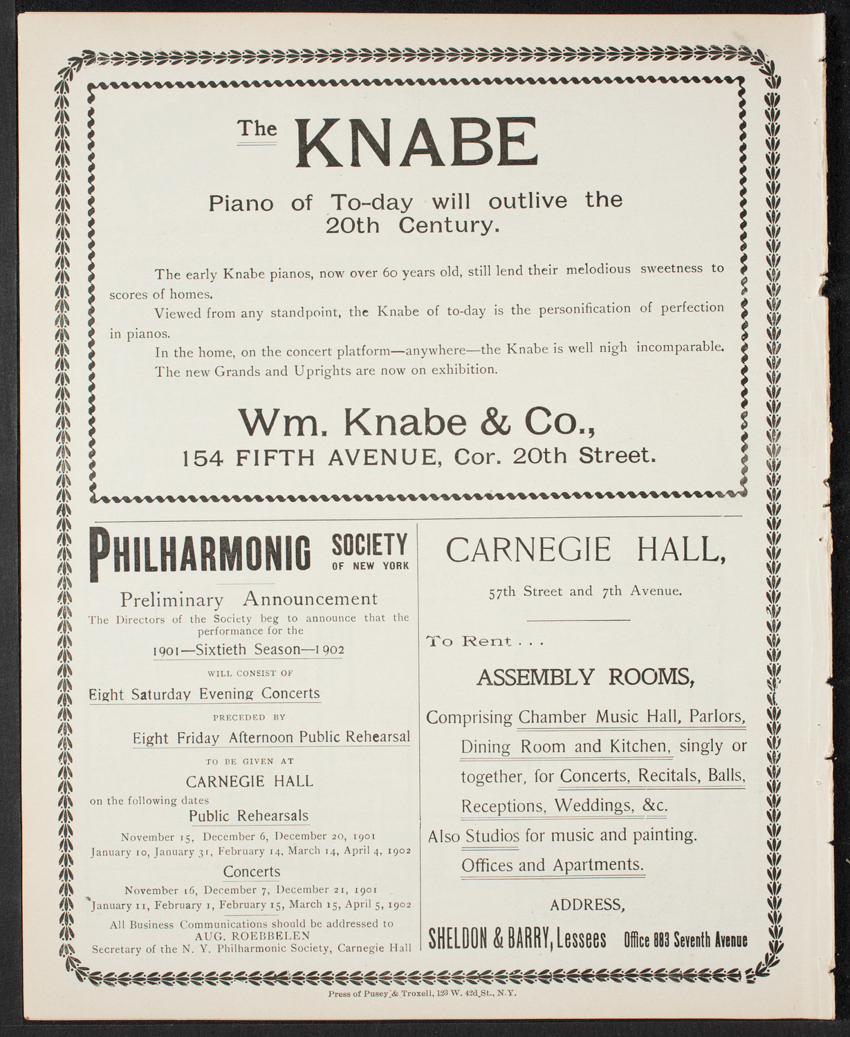 Graduation: College of Pharmacy, April 26, 1901, program page 8