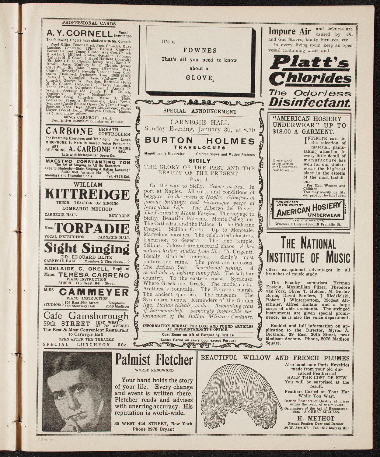 Burton Holmes Travelogue: Egypt, January 23, 1910, program page 9