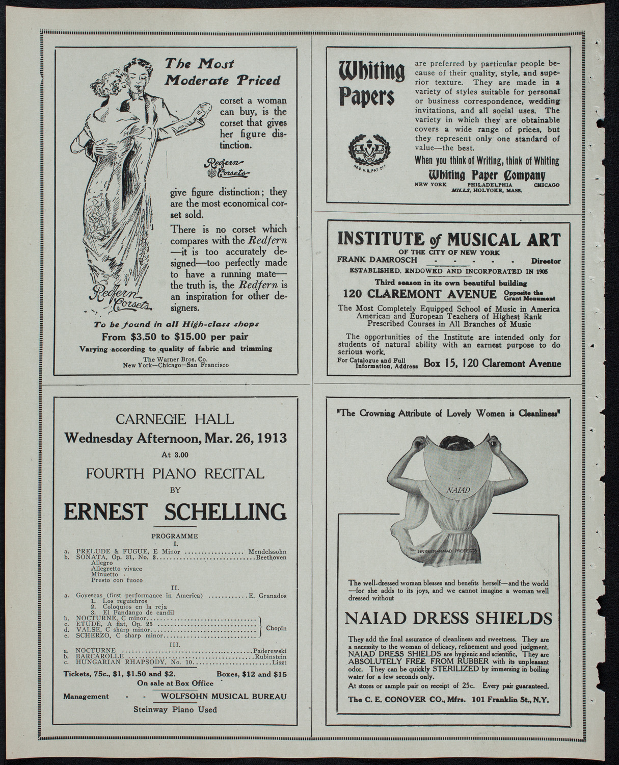 New York Philharmonic, March 6, 1913, program page 2