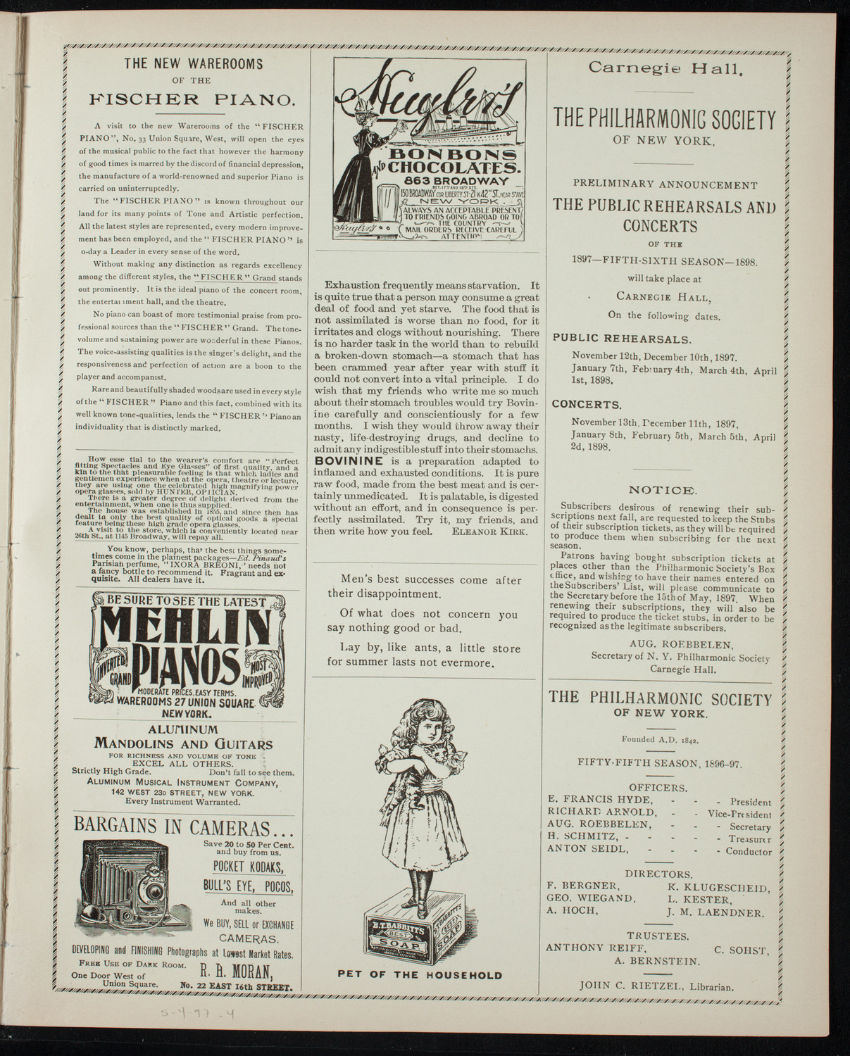 Graduation: New York University Medical Department, May 4, 1897, program page 7
