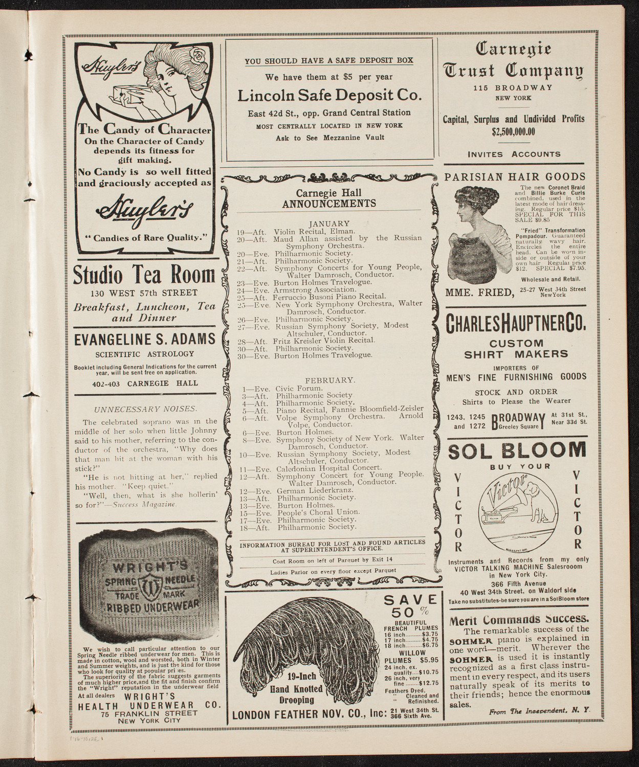 Burton Holmes Travelogue: Ceylon, January 16, 1910, program page 3