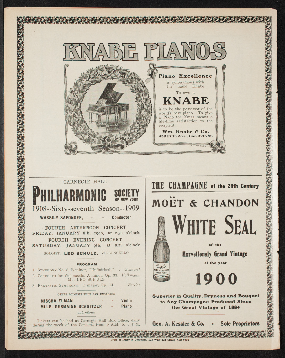 Musical Art Society of New York, December 17, 1908, program page 12