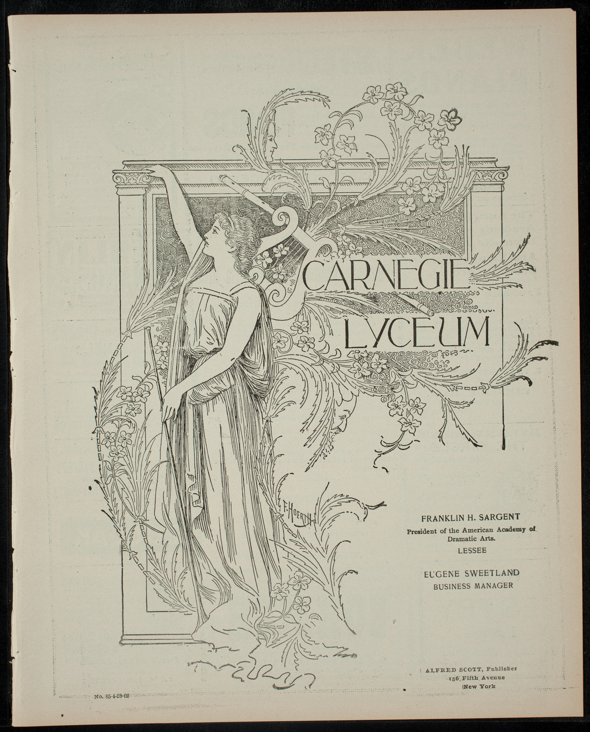 American Academy of the Dramatic Arts Private Dress Rehearsal, April 28, 1902, program page 1