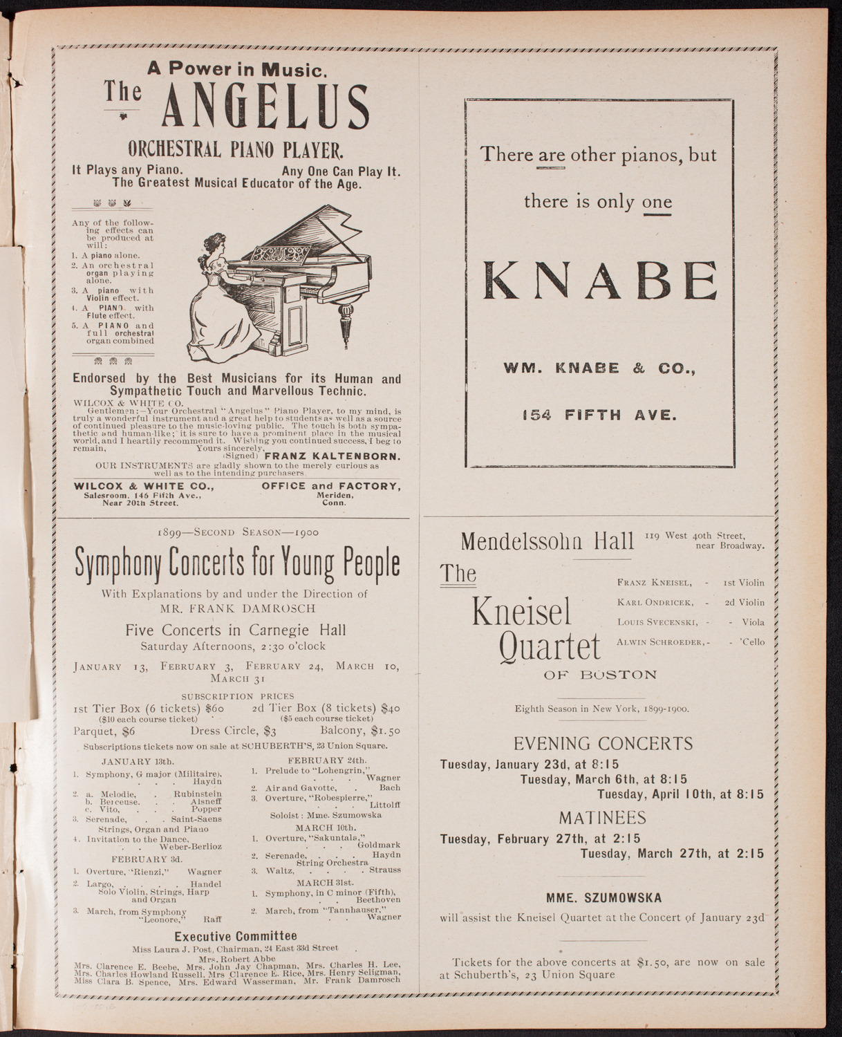 New York Philharmonic, January 5, 1900, program page 11