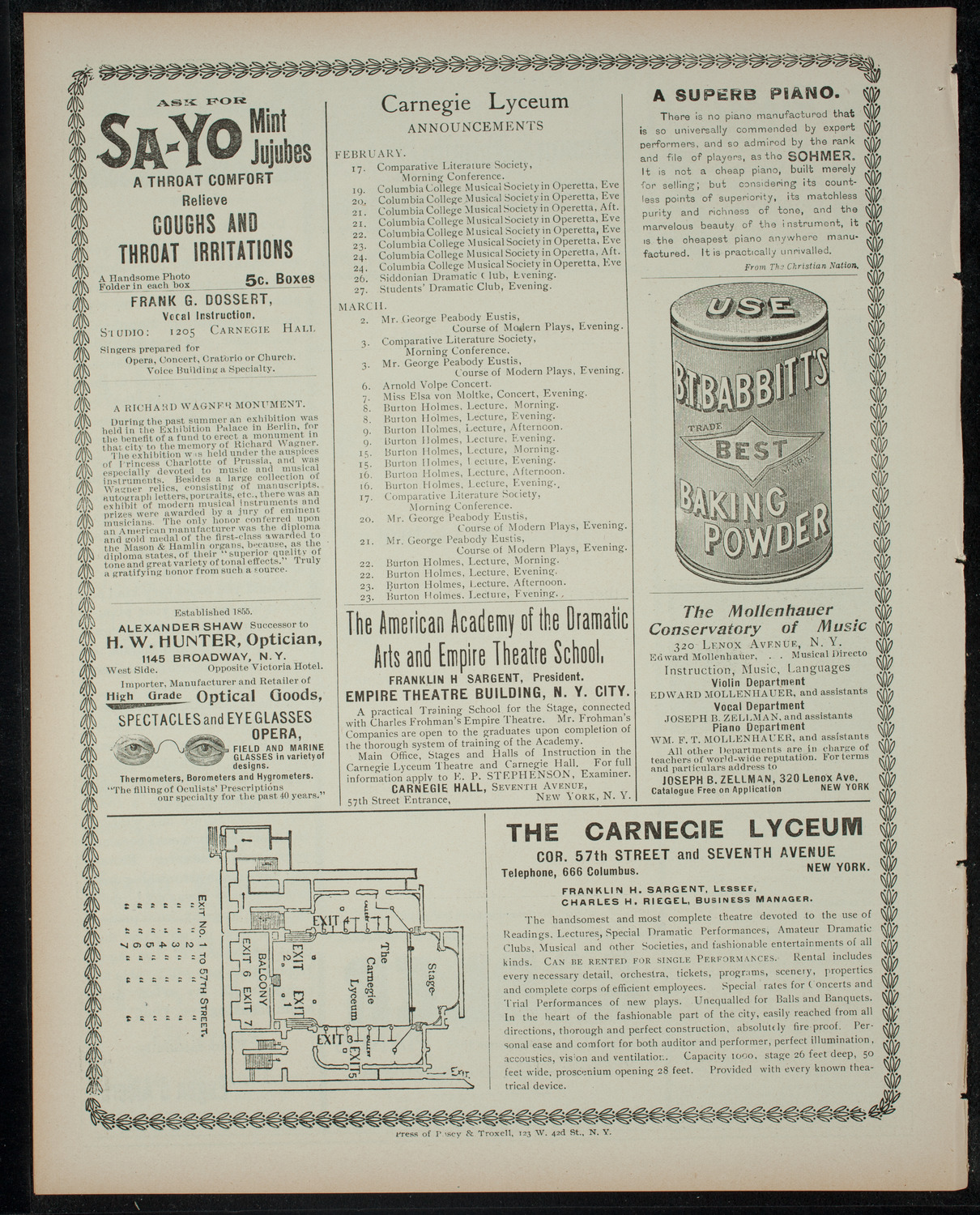 Trinity School Musical and Lecture featuring Earl Gulick and Major J.B. Pond, February 16, 1900, program page 4