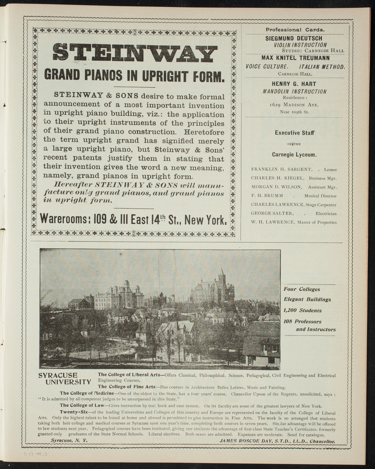 Graduation: New York School of Expression, May 17, 1898, program page 5