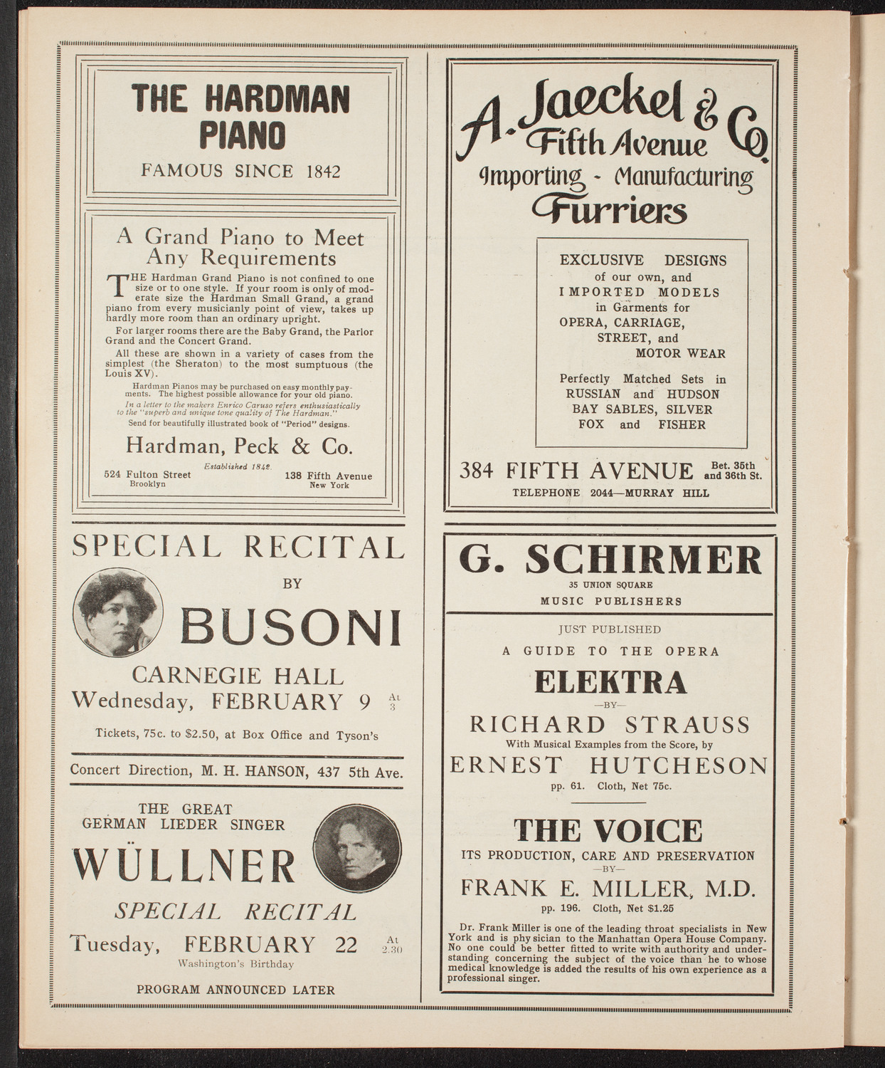 Volpe Symphony Society of New York, February 6, 1910, program page 8