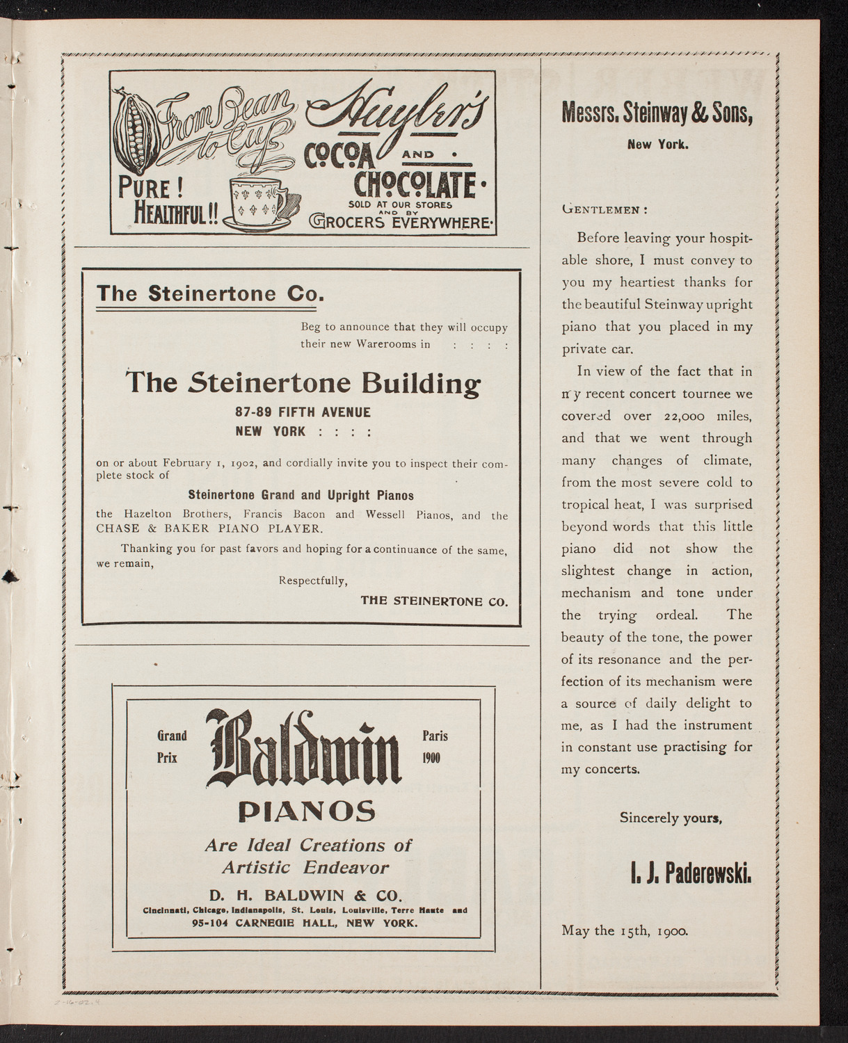 Hermann Hans Wetzler conducting Grand Orchestra, February 16, 1902, program page 7