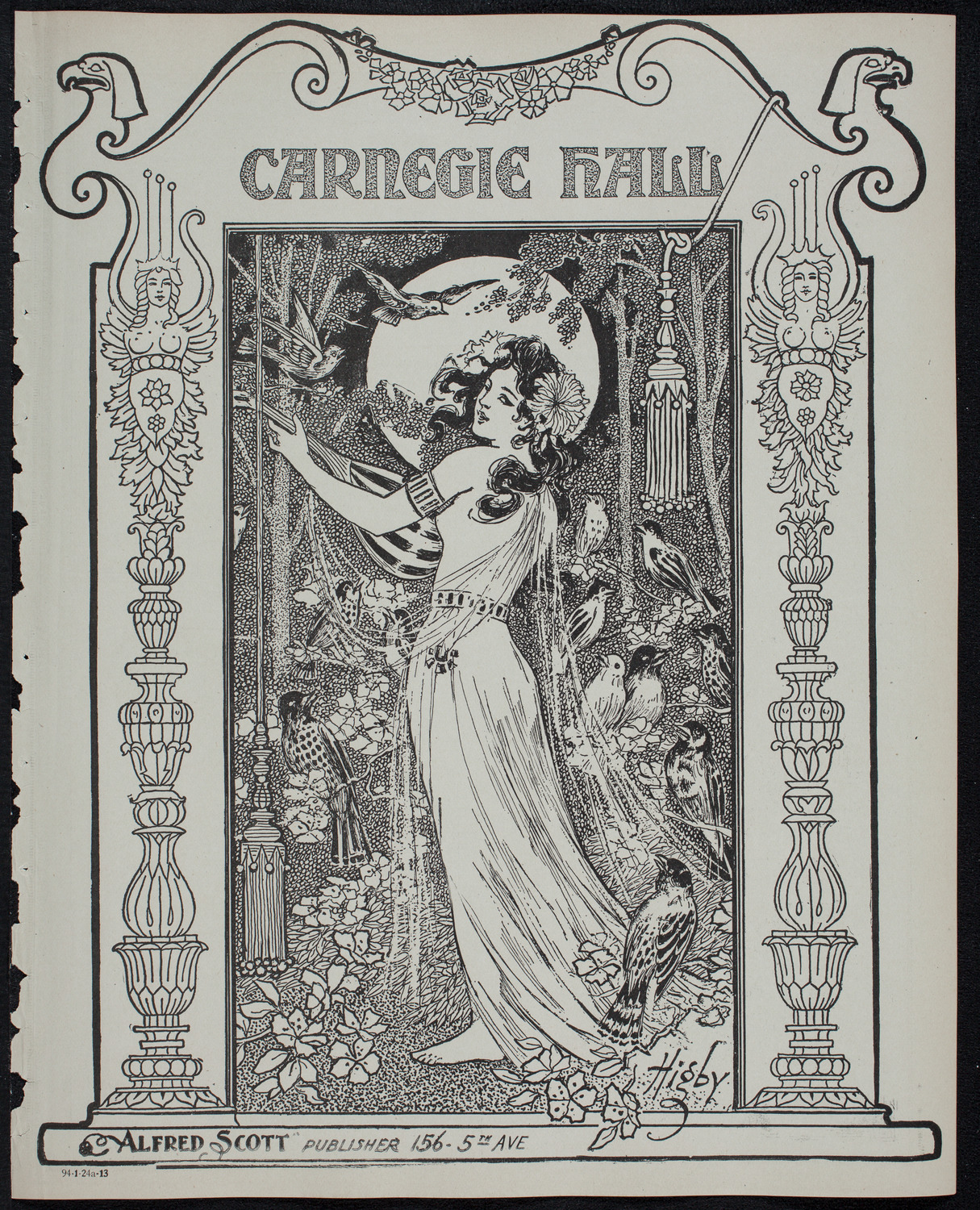 New York Philharmonic, January 24, 1913, program page 1