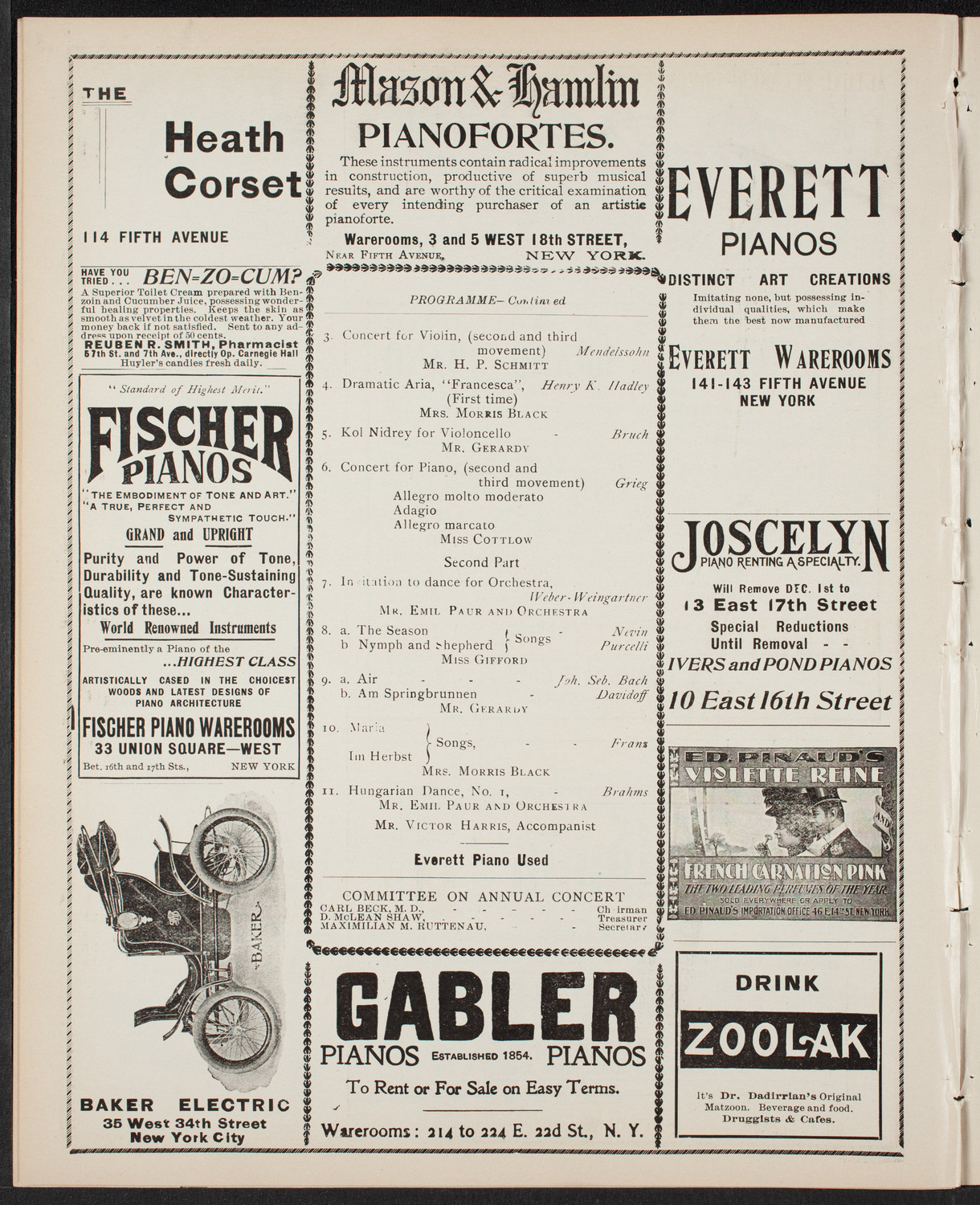 Benefit: St. Mark's Hospital, November 30, 1901, program page 8