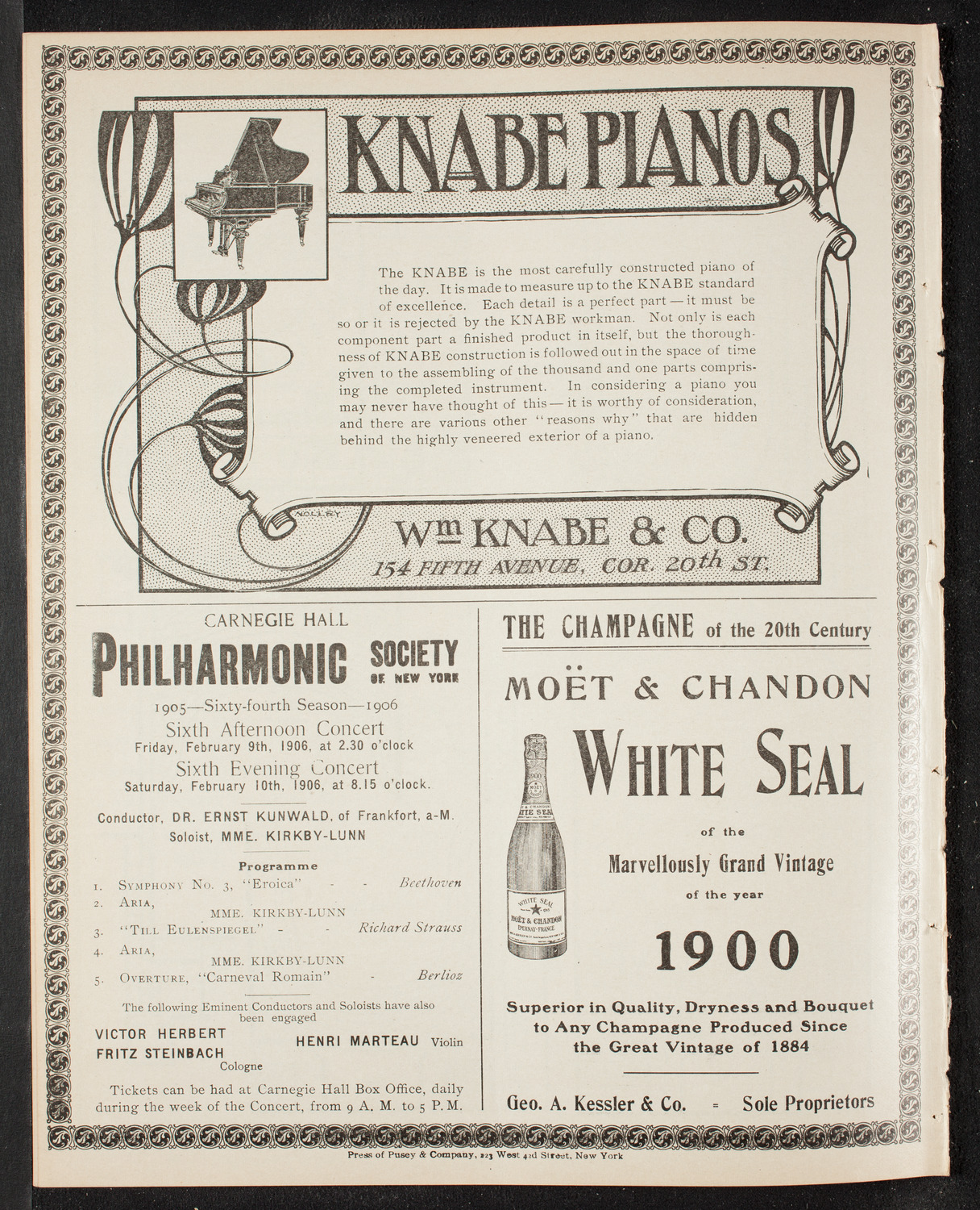 New York Philharmonic, January 19, 1906, program page 14