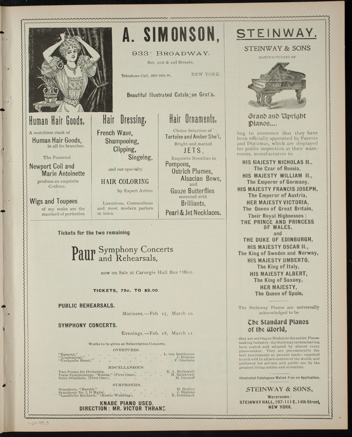 Entertainment Presented by Alice Killin-Keough, January 24, 1899, program page 5