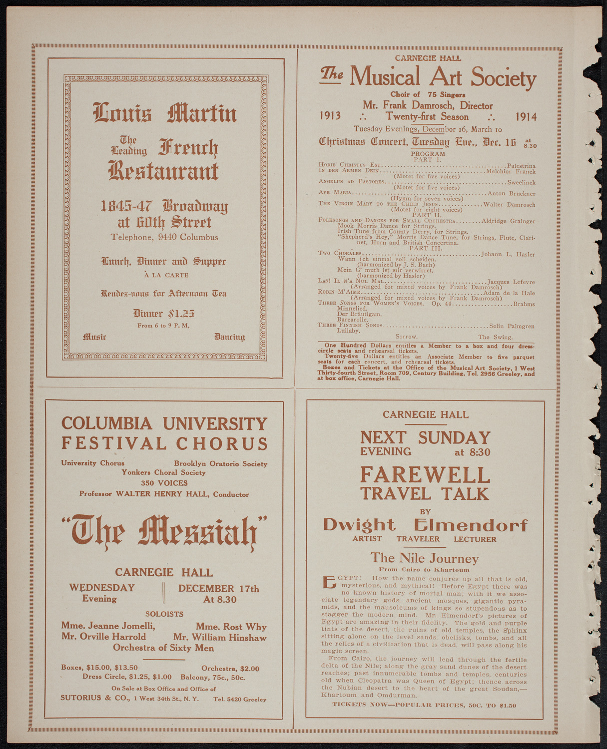 Elmendorf Lecture: The Edge of the Balkan States, December 7, 1913, program page 8