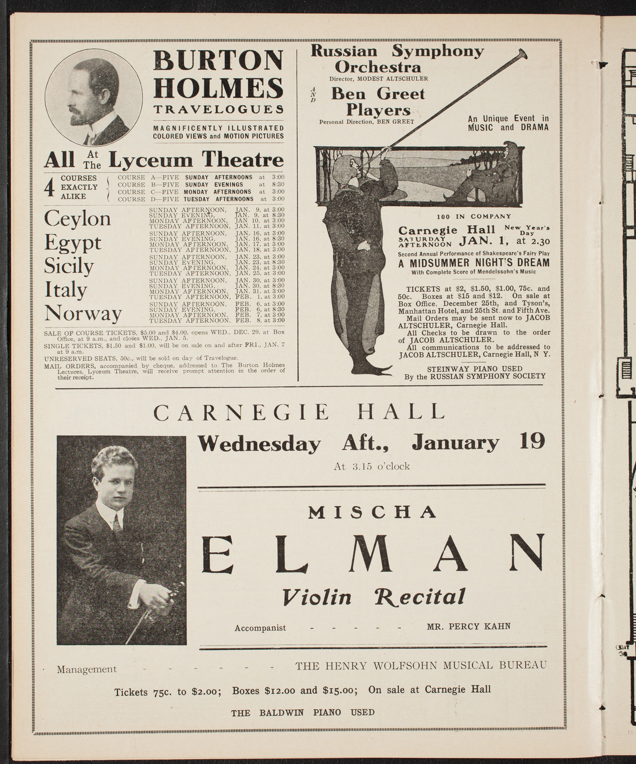 Musical Art Society of New York, December 23, 1909, program page 10