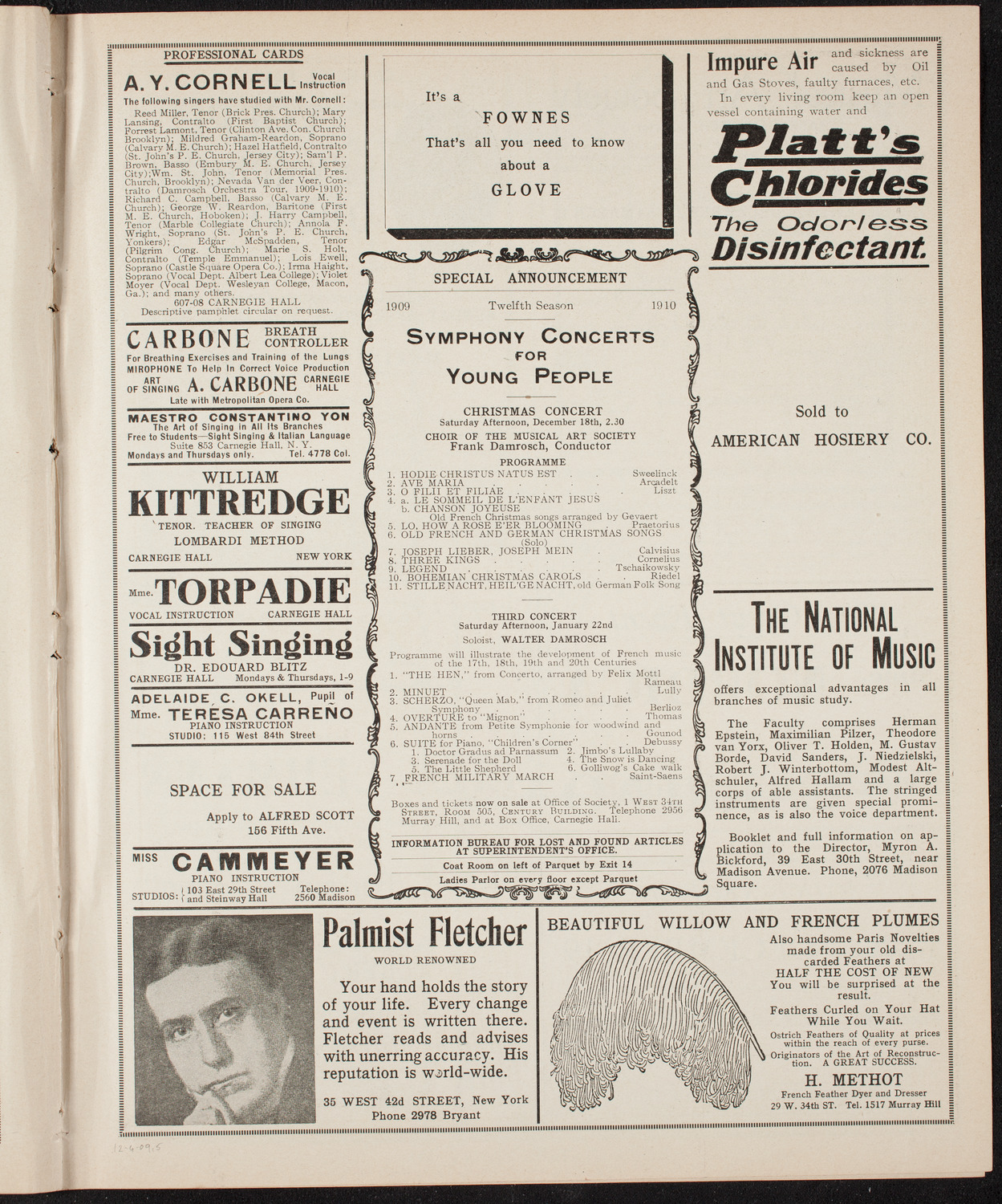 Elmendorf Lecture: At the Gates of the East, December 6, 1909, program page 9