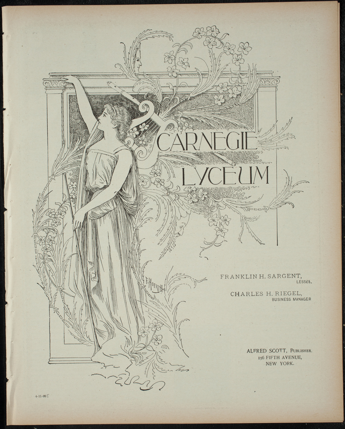 Amherst College Glee, Banjo, and Mandolin Clubs, April 11, 1899, program page 1