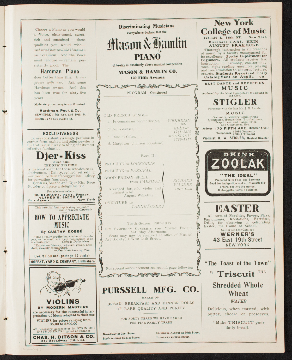Symphony Concert for Young People, March 30, 1907, program page 7