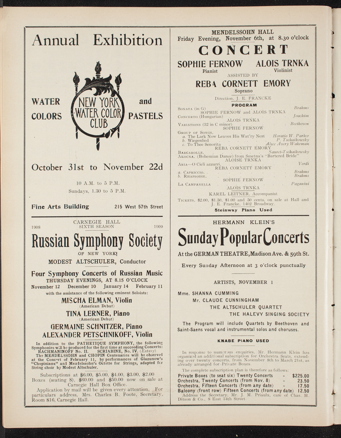 Benefit: National Republican College League, October 30, 1908, program page 10