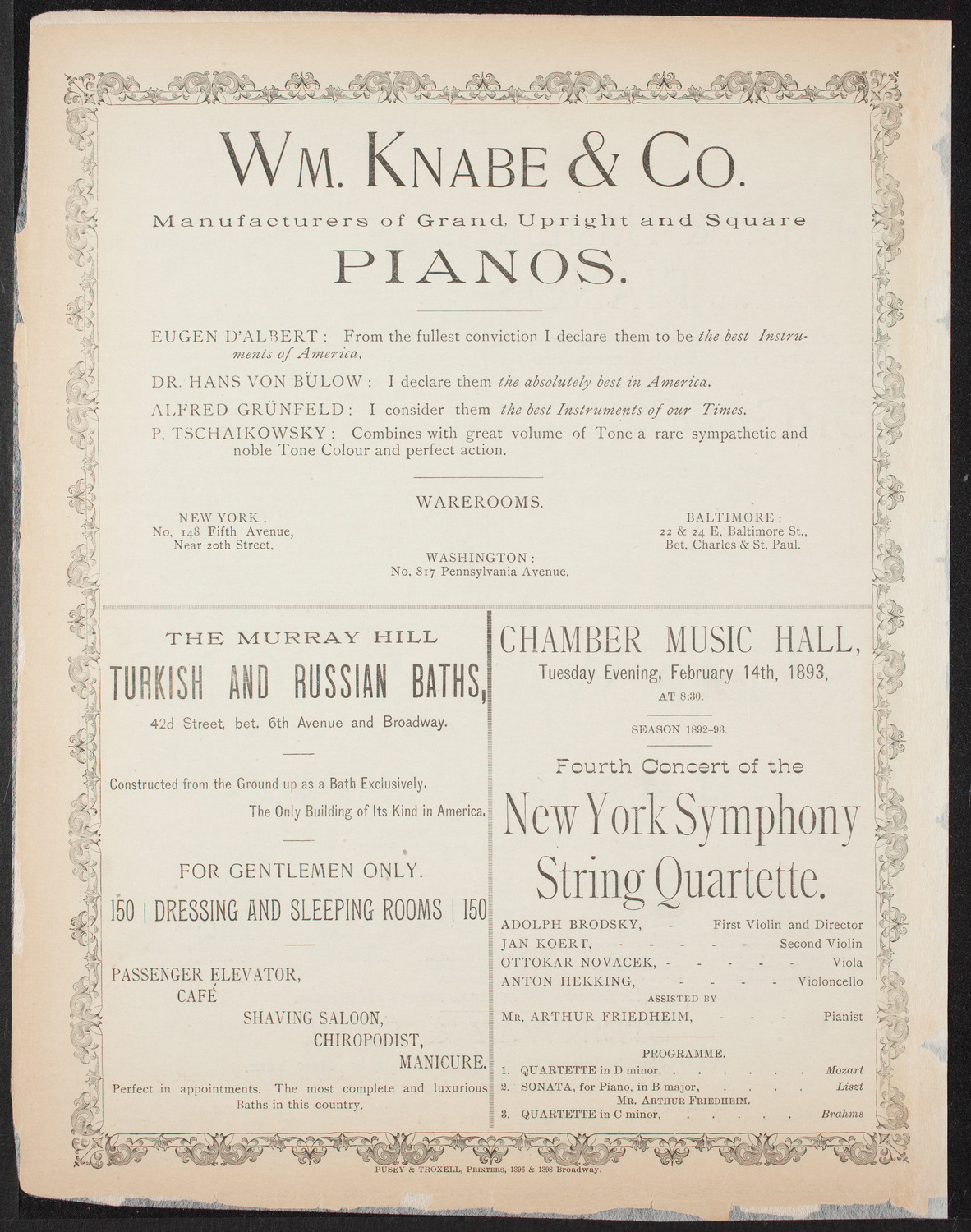 Concert: Women's Guild of St. Ignatius Church, February 13, 1893, program page 4