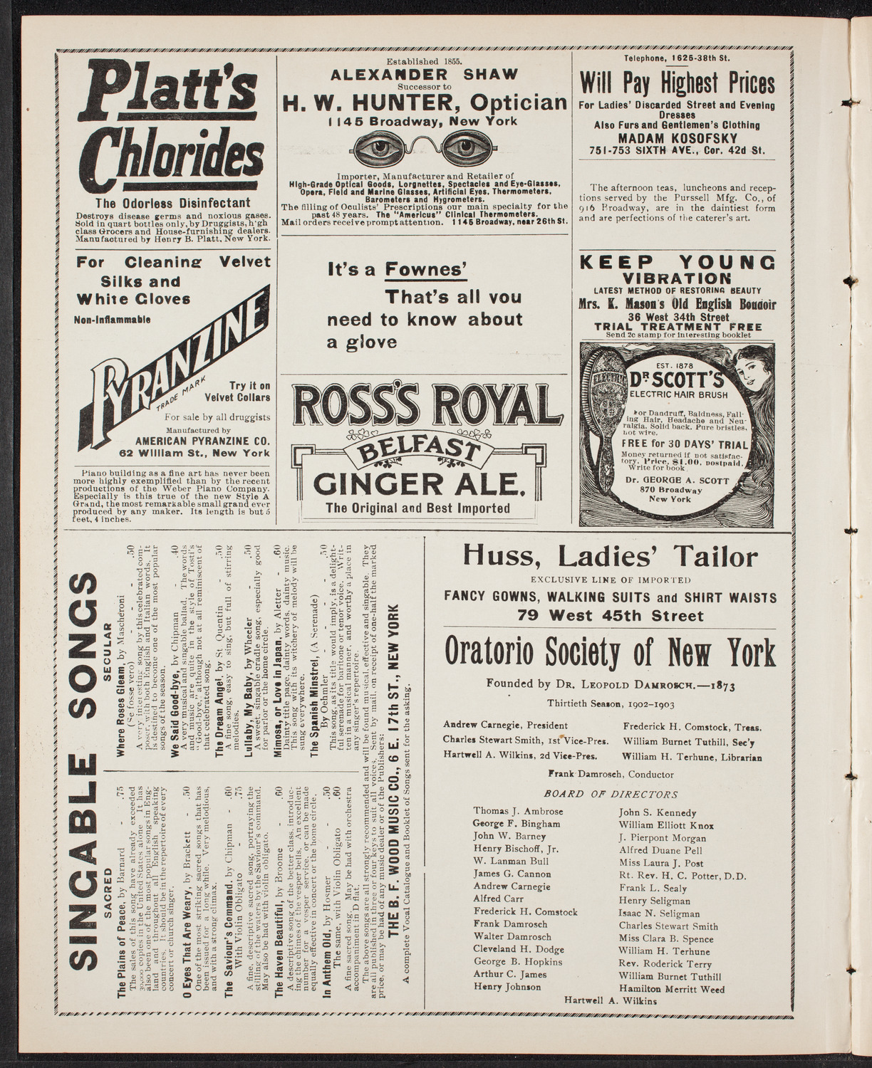 Advanced Singing Class of The People's Choral Union, April 26, 1903, program page 2