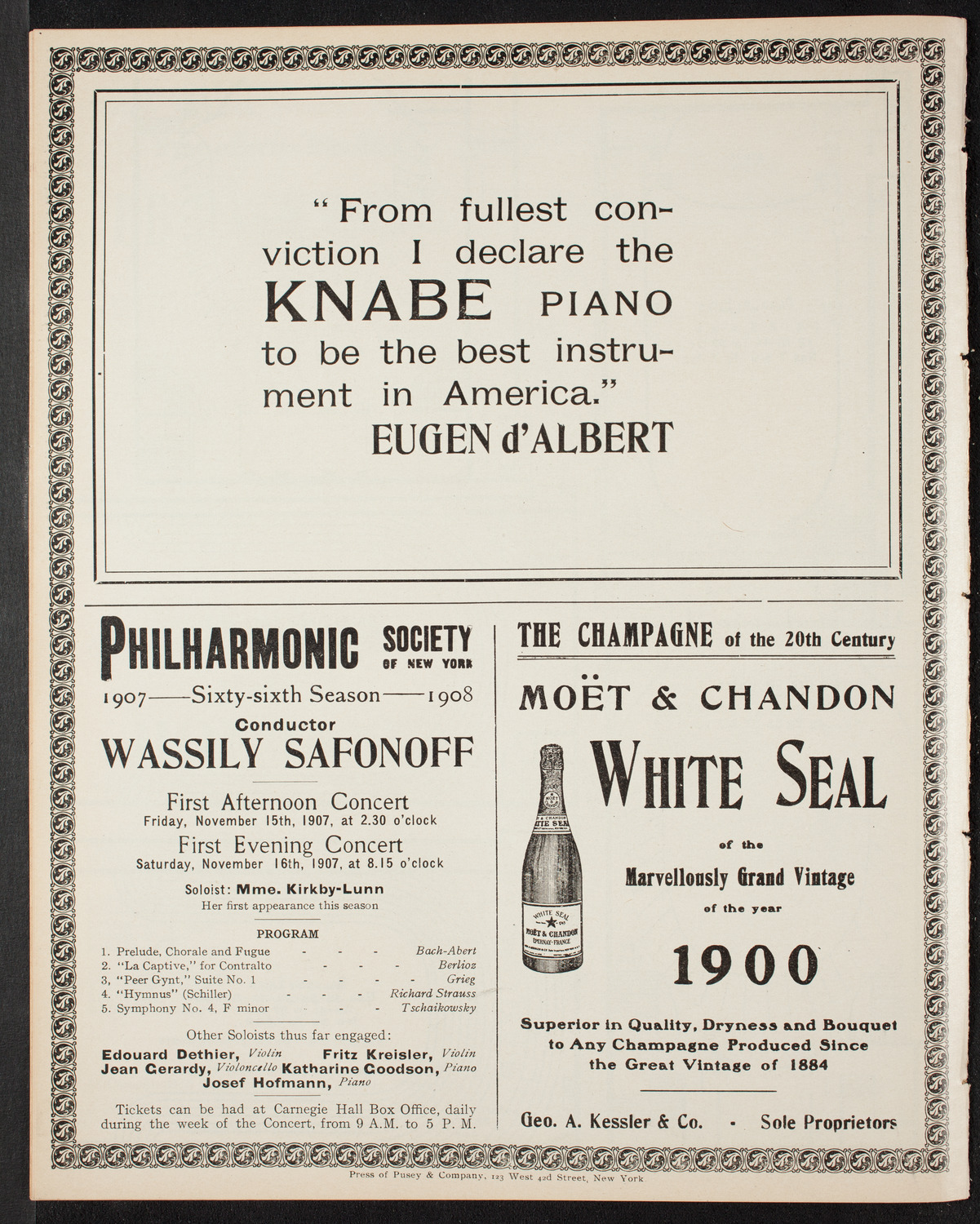 Russian Symphony Society of New York, November 14, 1907, program page 12