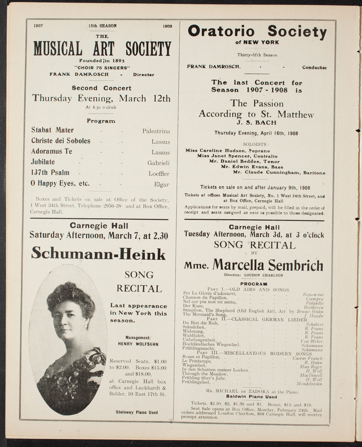 Catholic Oratorio Society, February 16, 1908, program page 10