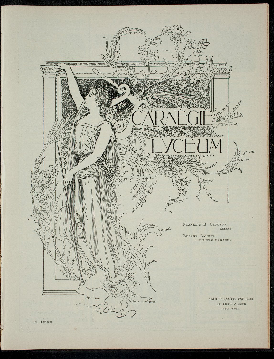 American Academy of Dramatic Arts Final Examination, April 27, 1901, program page 1