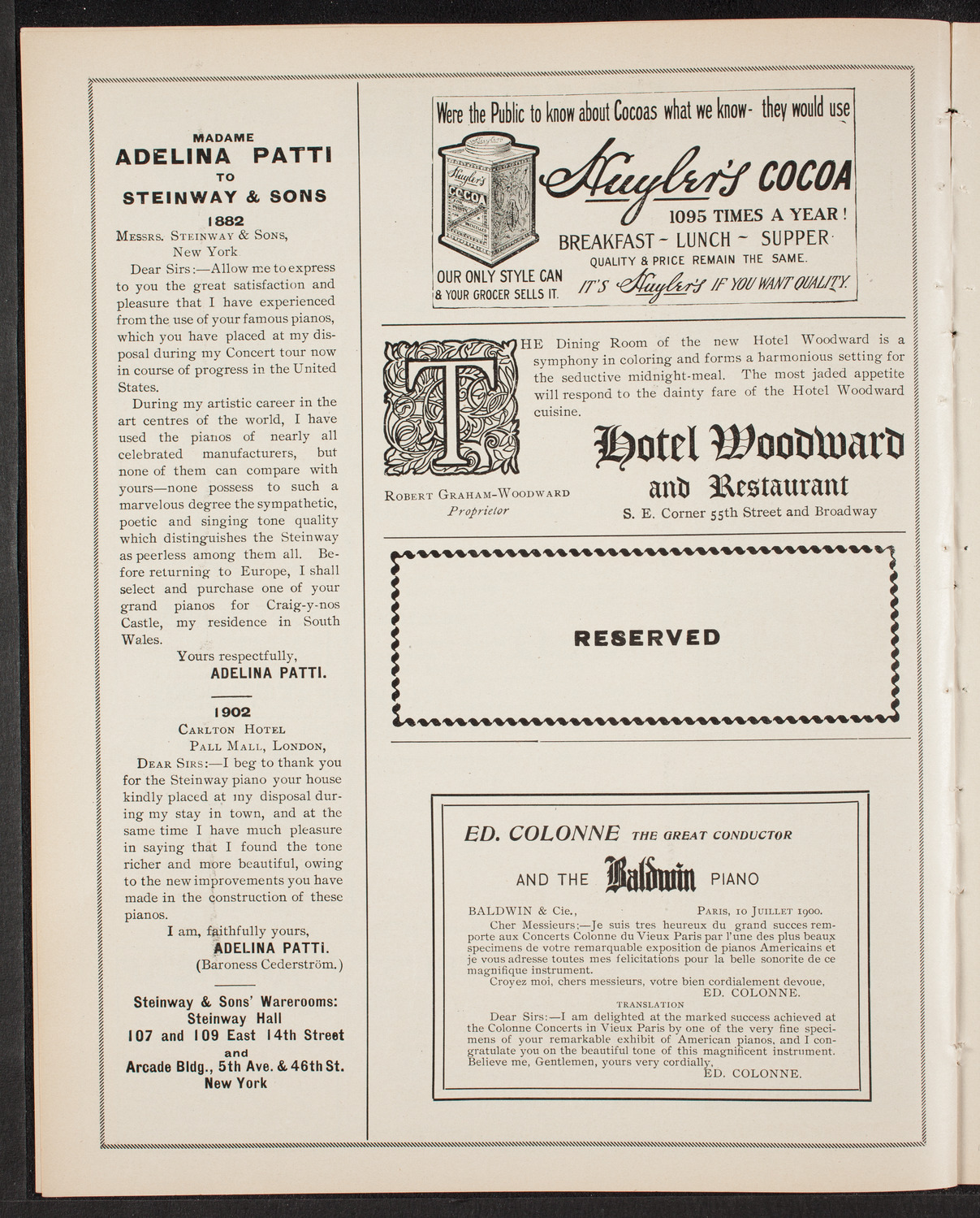 Maurice Kaufmann with New York Symphony Orchestra, November 18, 1903, program page 4