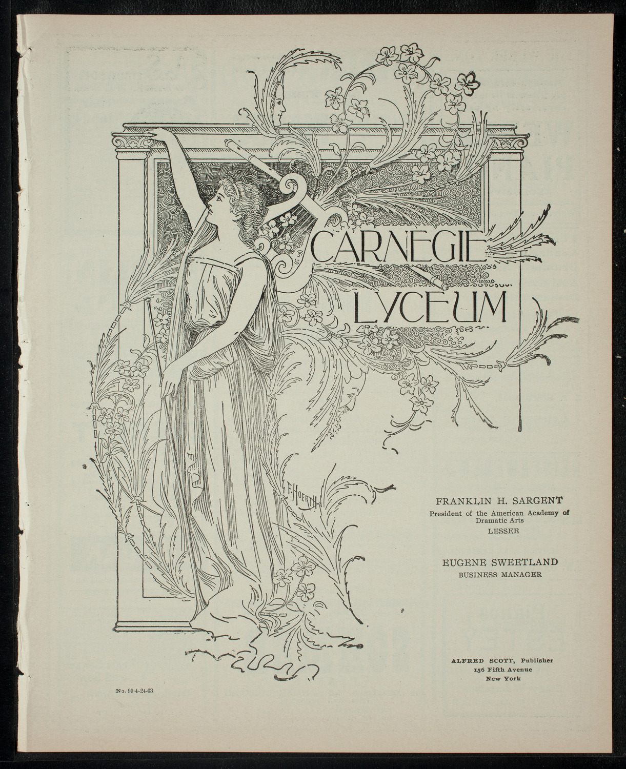 Students of the Blythe Dramatic School, April 24, 1903, program page 1