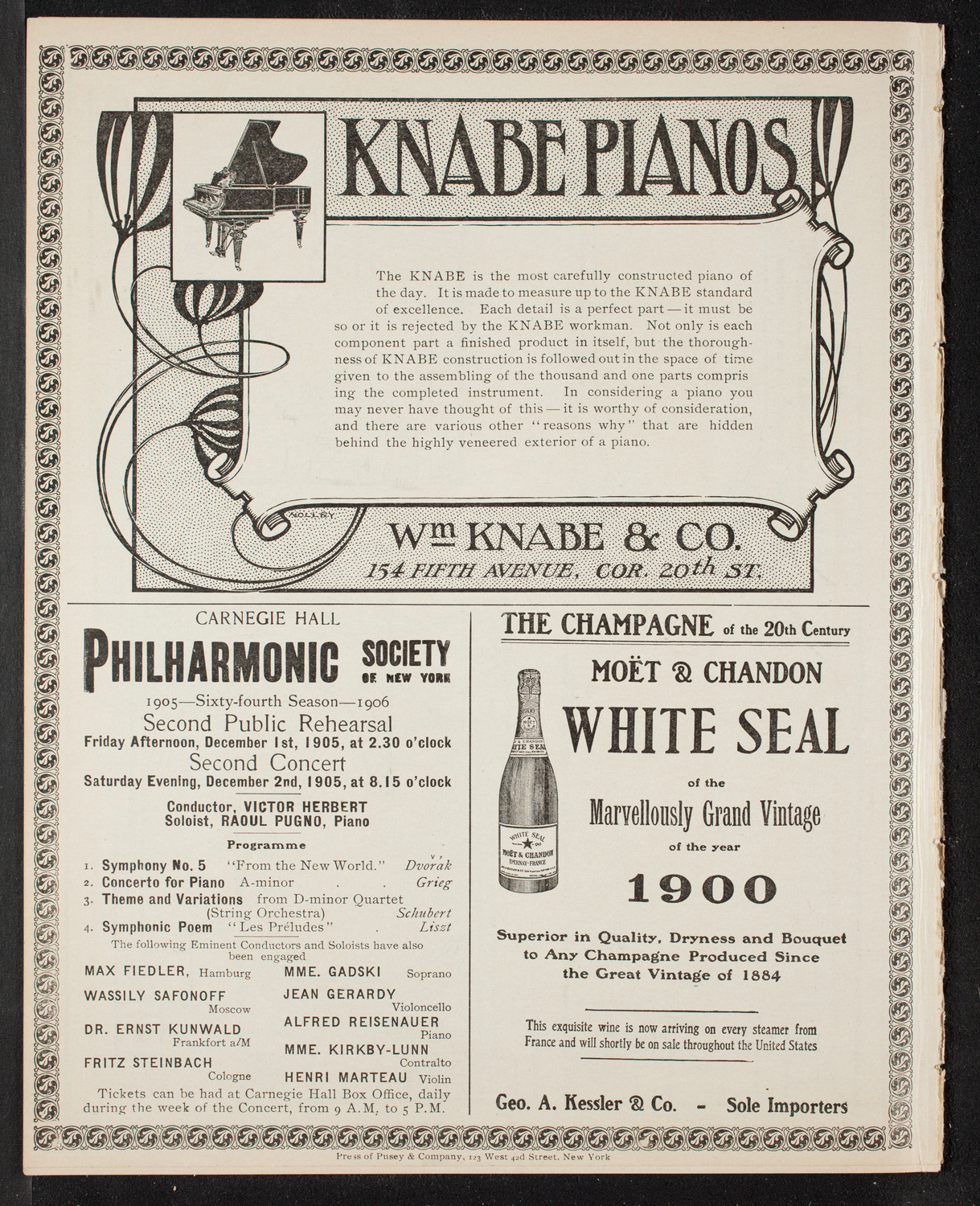 New York Symphony Orchestra, November 28, 1905, program page 12