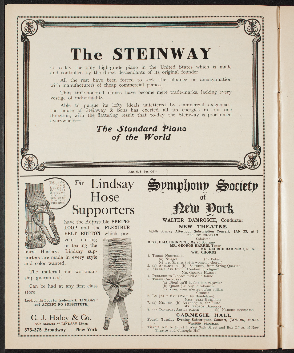 New York Symphony Orchestra, January 4, 1910, program page 4
