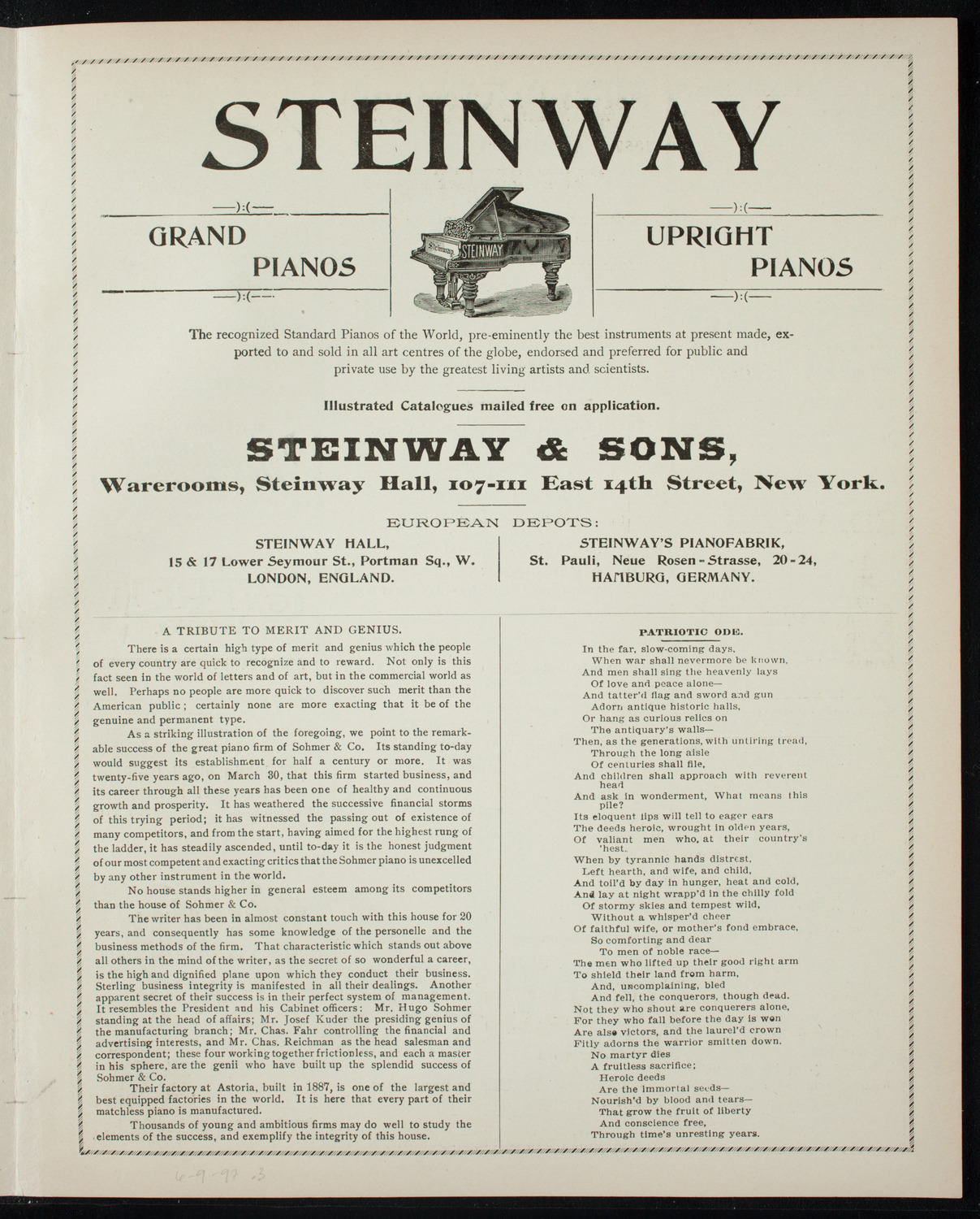 Graduation: Columbia University, June 9, 1897, program page 5