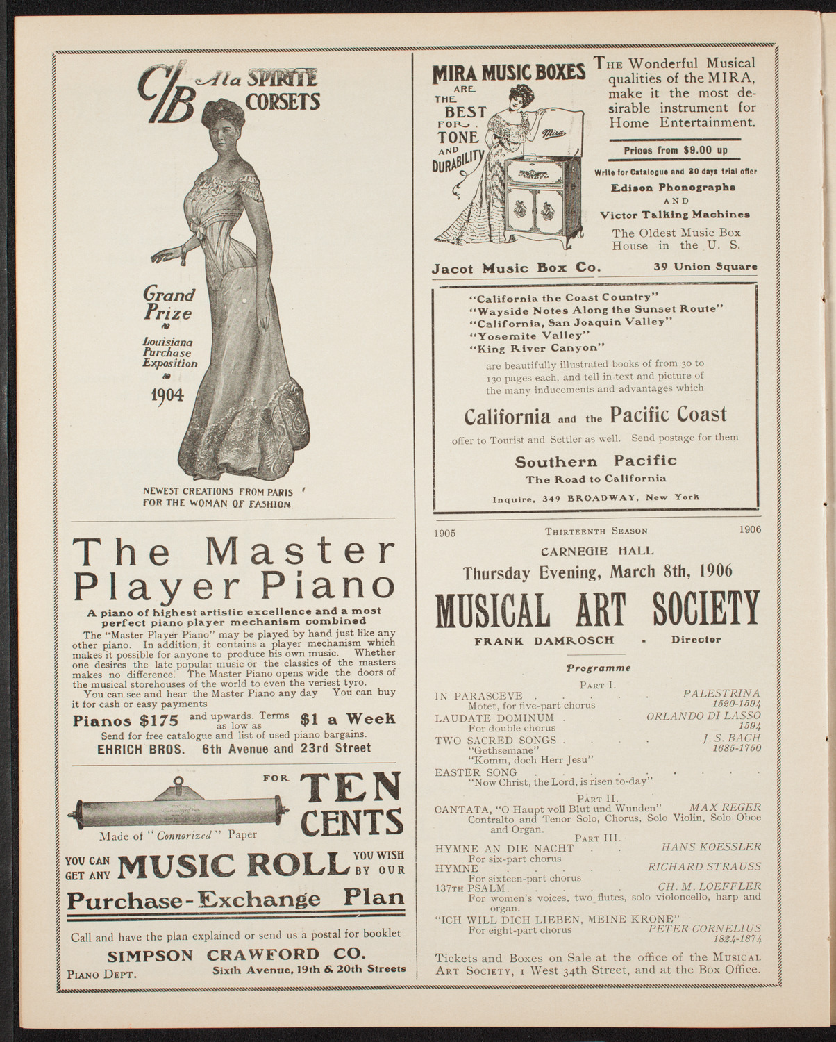 Volpe Symphony Society of New York, February 22, 1906, program page 8