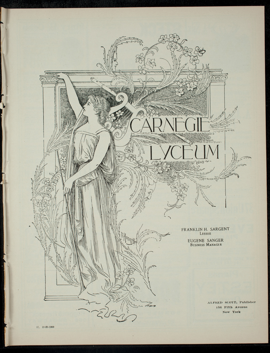 Columbia Sophomore Dramatic Society, December 20, 1900, program page 1