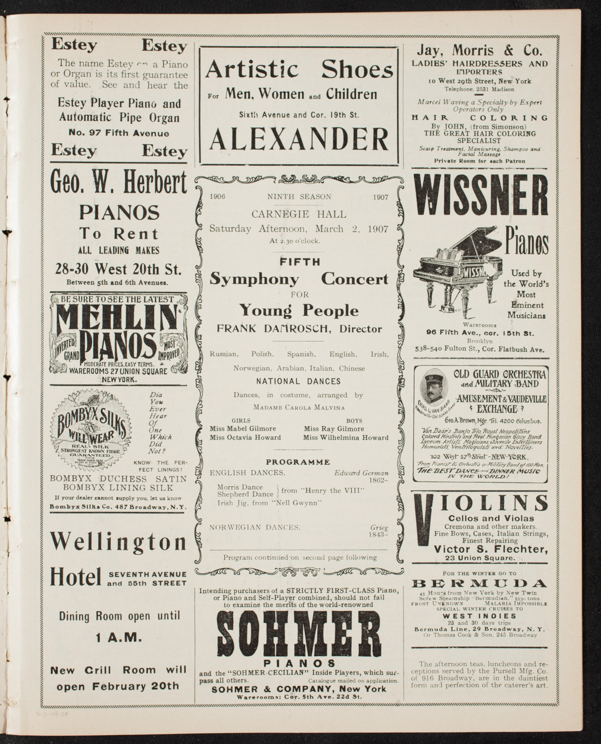 Symphony Concert for Young People, March 2, 1907, program page 5