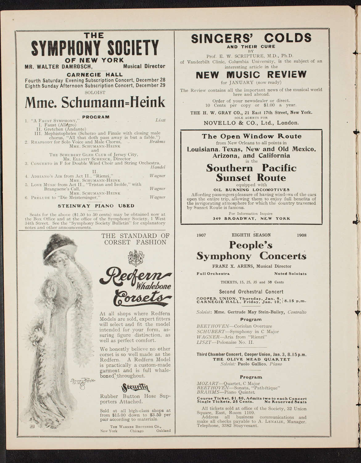 Oratorio Society of New York, December 28, 1907, program page 2