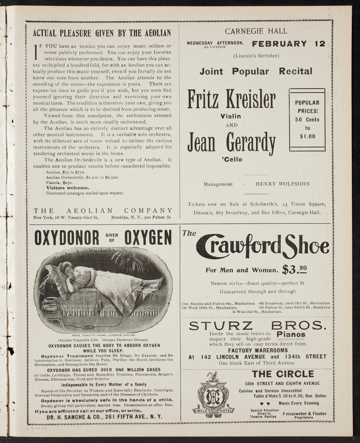 Florizel Reuter with Lucy Gates, February 8, 1902, program page 9