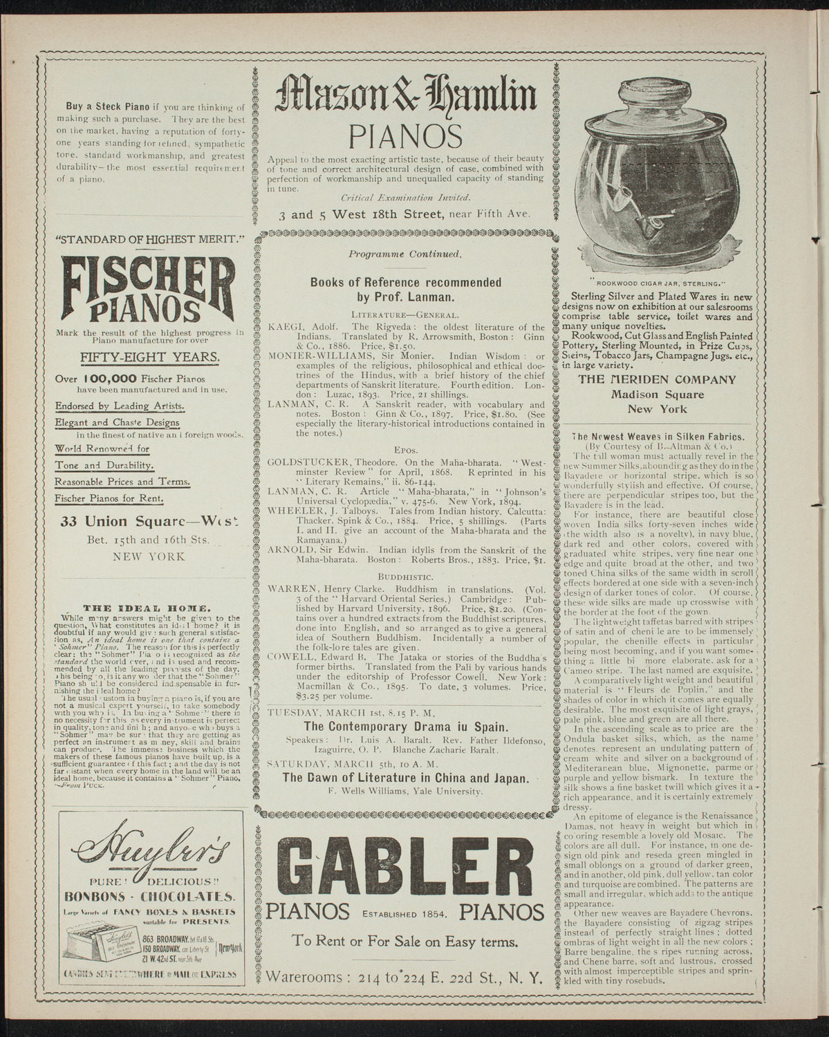 Comparative Literature Society Saturday Morning Conference, February 26, 1898, program page 6