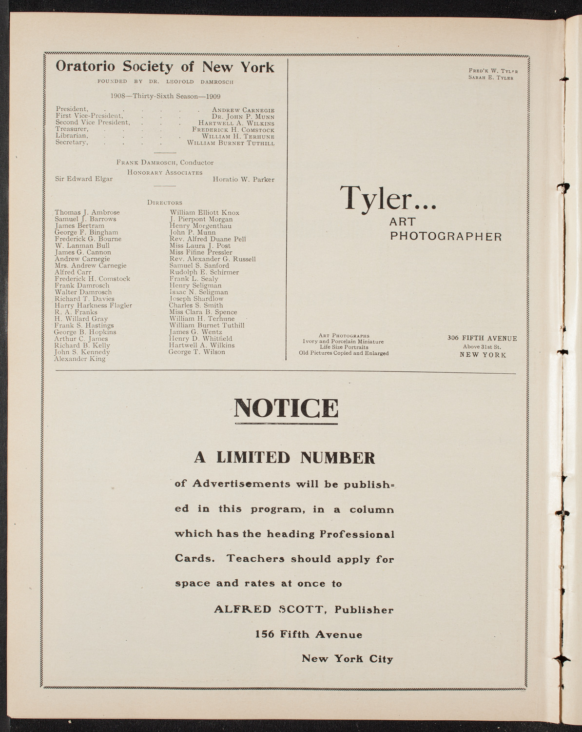 Paulist Chorister Society of Chicago, May 5, 1909, program page 10