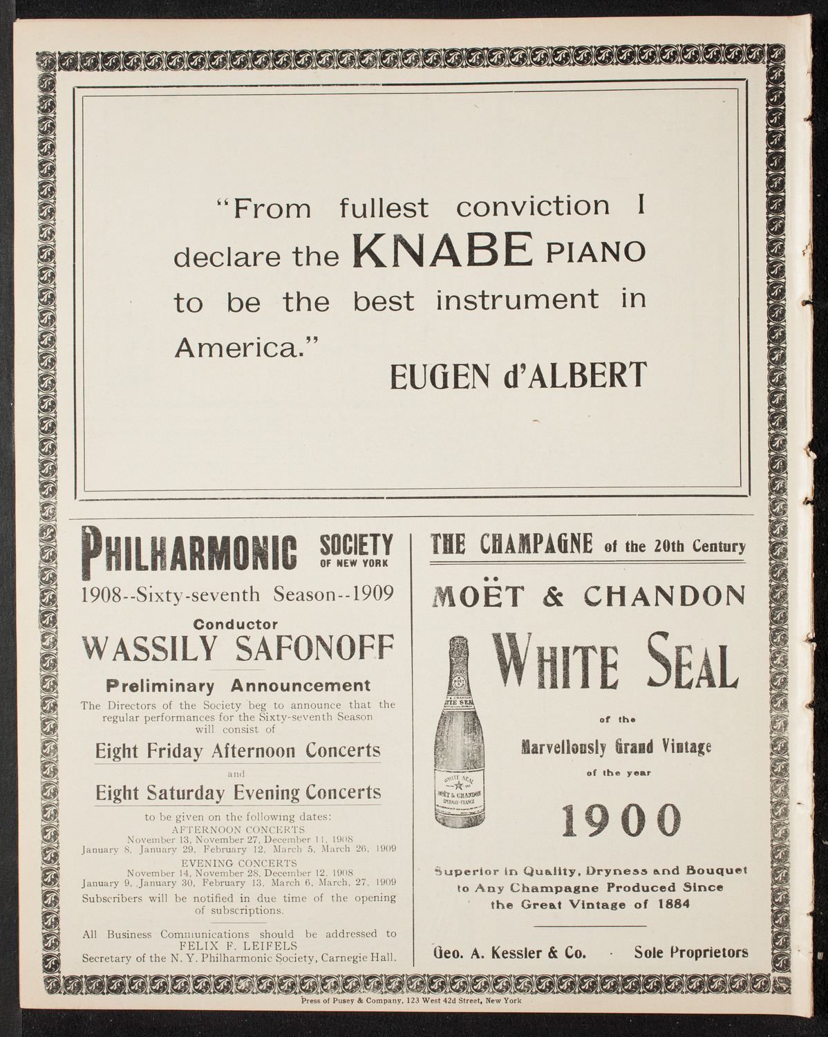 Royal Kronoberg Regimental Band, May 3, 1908, program page 12